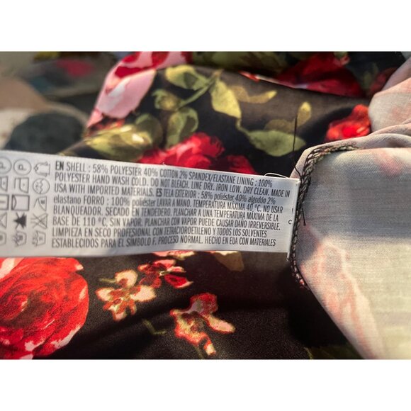 Forever 21 Strapless Dress Sz L Retro Rockabilly Pin Up Floral Y2K Glam Prom - Picture 7 of 8